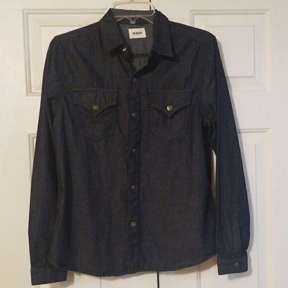 Hudson jeans dark blue button down - Picture 1 of 8